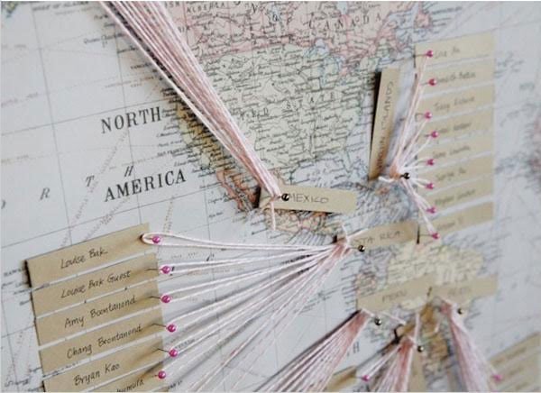 idees plan de table original pour mariage theme voyage